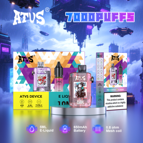 DE012 7000 Puffs Disposable Vape with rechargeable and adjustable airflow ATVS Vape