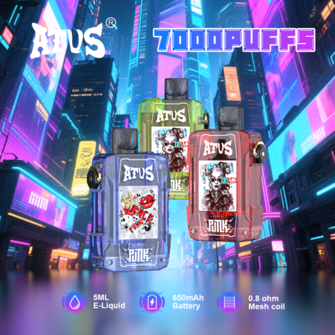 DE012 7000 Puffs Disposable Vape with rechargeable and adjustable airflow ATVS Vape