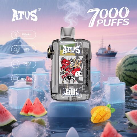 DE012 7000 Puffs Disposable Vape with rechargeable and adjustable airflow ATVS Vape