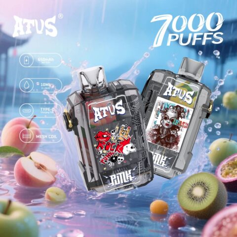DE012 7000 Puffs Disposable Vape with rechargeable and adjustable airflow ATVS Vape