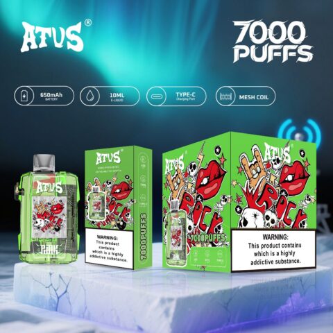 DE012 7000 Puffs Disposable Vape with rechargeable and adjustable airflow ATVS Vape
