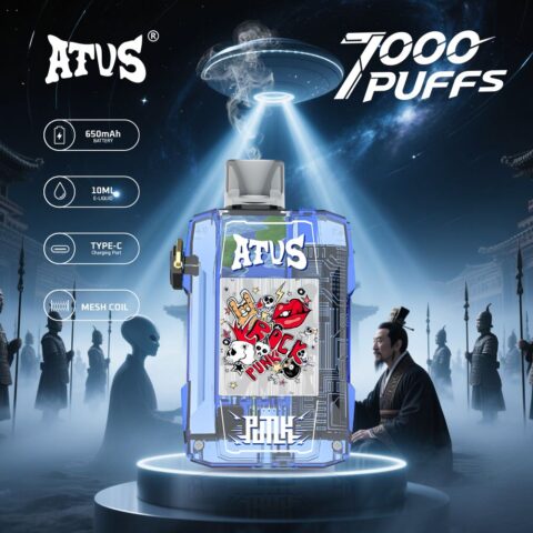 DE012 7000 Puffs Disposable Vape with rechargeable and adjustable airflow ATVS Vape