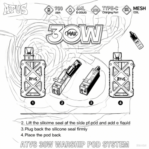 DE012 7000 Puffs Disposable Vape with rechargeable and adjustable airflow ATVS Vape