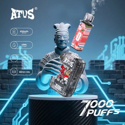 DE012 7000 Puffs Disposable Vape with rechargeable and adjustable airflow ATVS Vape