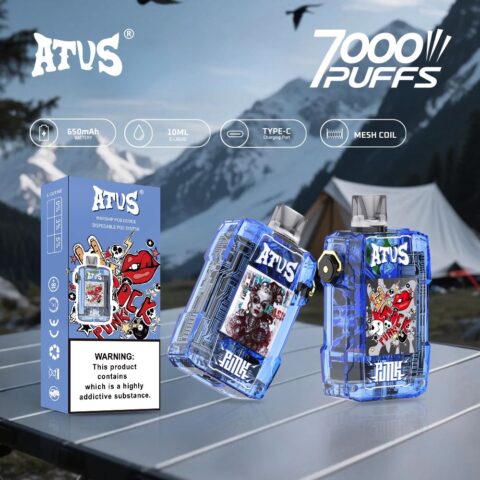 DE012 7000 Puffs Disposable Vape with rechargeable and adjustable airflow ATVS Vape