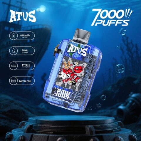 DE012 7000 Puffs Disposable Vape with rechargeable and adjustable airflow ATVS Vape