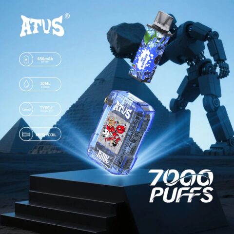 DE012 7000 Puffs Disposable Vape with rechargeable and adjustable airflow ATVS Vape