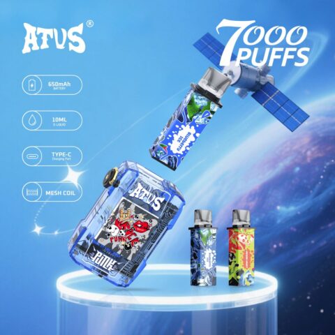 DE012 7000 Puffs Disposable Vape with rechargeable and adjustable airflow ATVS Vape