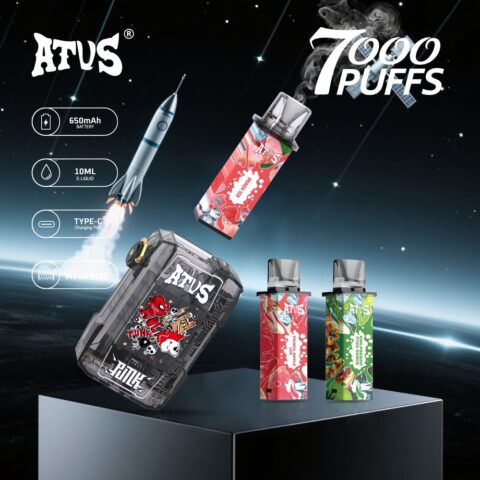 DE012 7000 Puffs Disposable Vape with rechargeable and adjustable airflow ATVS Vape