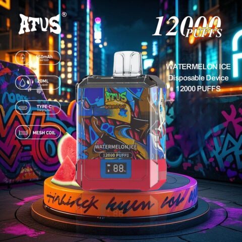 DE013A 12000 Puffs Disposable Vape with LED display screen and adjustable airflow ATVS Vape