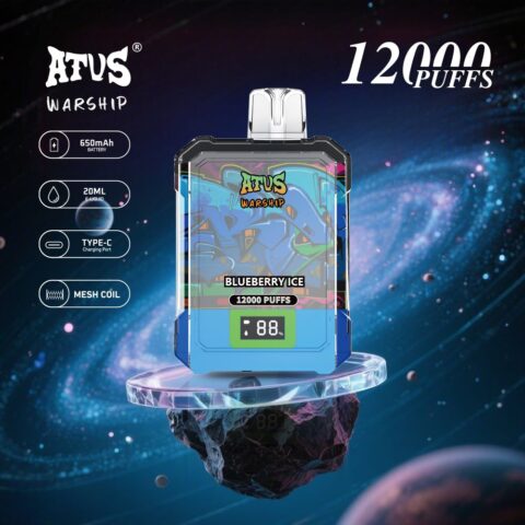 DE013A 12000 Puffs Disposable Vape with LED display screen and adjustable airflow ATVS Vape