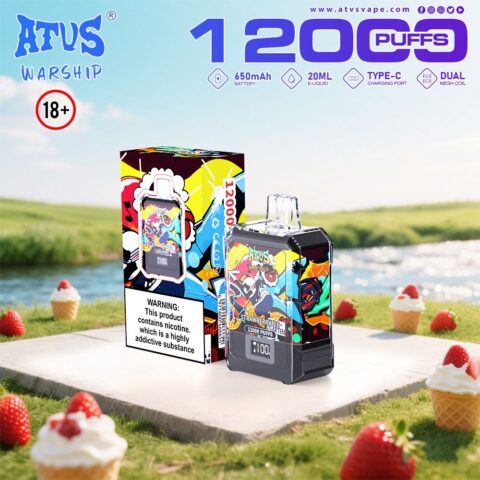 DE013A 12000 Puffs Disposable Vape with LED display screen and adjustable airflow ATVS Vape