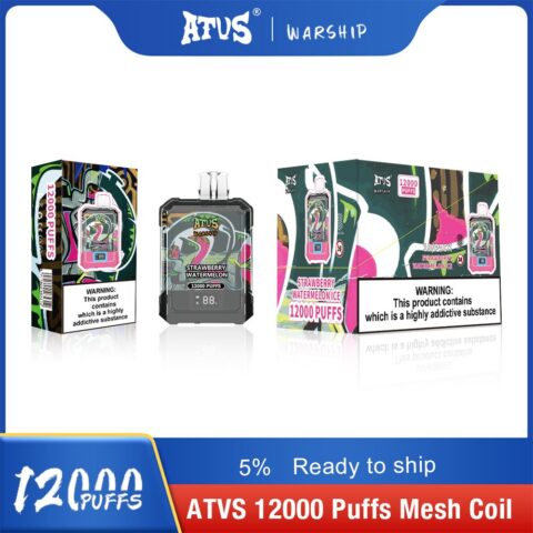 DE013A 12000 Puffs Disposable Vape with LED display screen and adjustable airflow ATVS Vape