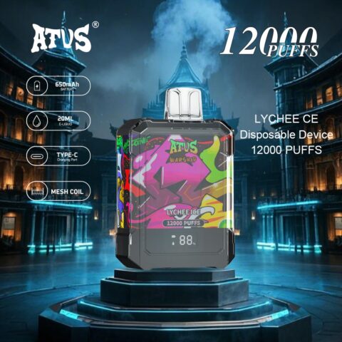 DE013A 12000 Puffs Disposable Vape with LED display screen and adjustable airflow ATVS Vape