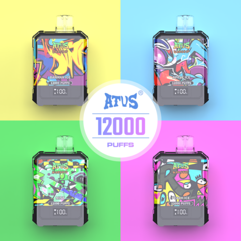 DE013A 12000 Puffs Disposable Vape with LED display screen and adjustable airflow ATVS Vape