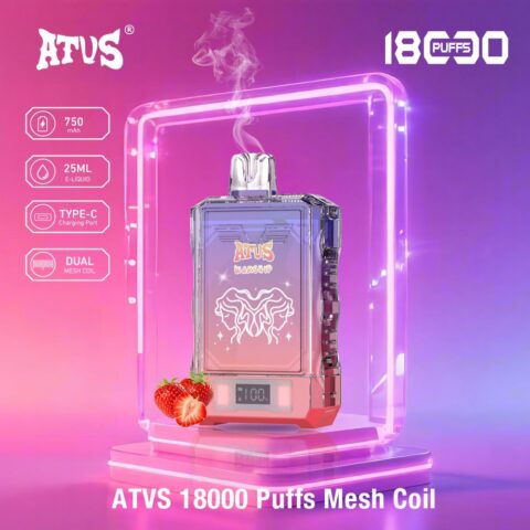 DE015 18000 Puffs Disposable Vape with LED display screen and adjustable airflow rechargeable ATVS Vape