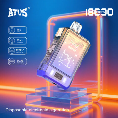 DE015 18000 Puffs Disposable Vape with LED display screen and adjustable airflow rechargeable ATVS Vape