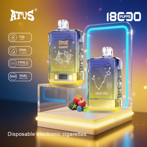 DE015 18000 Puffs Disposable Vape with LED display screen and adjustable airflow rechargeable ATVS Vape