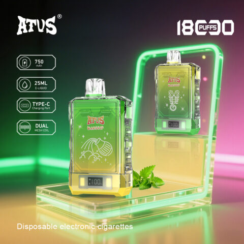 DE015 18000 Puffs Disposable Vape with LED display screen and adjustable airflow rechargeable ATVS Vape