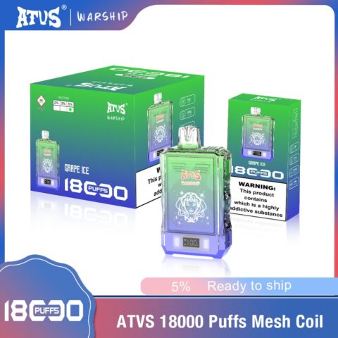 DE015 18000 Puffs Disposable Vape with LED display screen and adjustable airflow rechargeable ATVS Vape