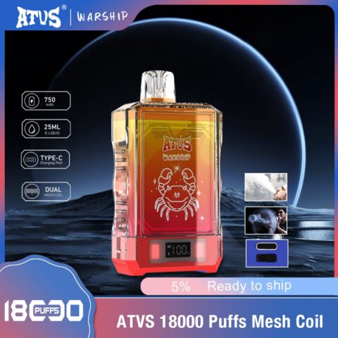 DE015 18000 Puffs Disposable Vape with LED display screen and adjustable airflow rechargeable ATVS Vape