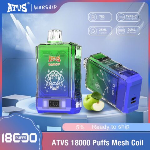 DE015 18000 Puffs Disposable Vape with LED display screen and adjustable airflow rechargeable ATVS Vape