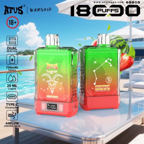 DE015 18000 Puffs Disposable Vape with LED display screen and adjustable airflow rechargeable ATVS Vape