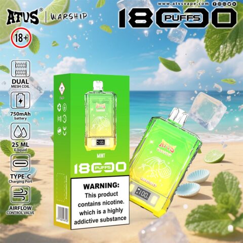 DE015 18000 Puffs Disposable Vape with LED display screen and adjustable airflow rechargeable ATVS Vape