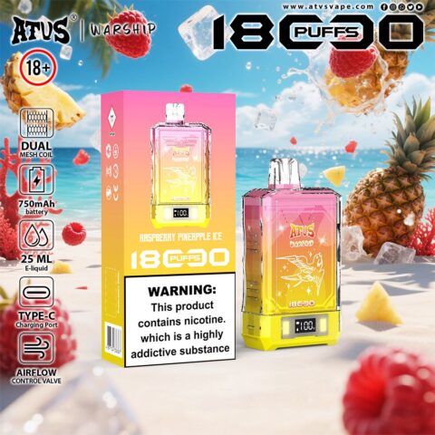 DE015 18000 Puffs Disposable Vape with LED display screen and adjustable airflow rechargeable ATVS Vape