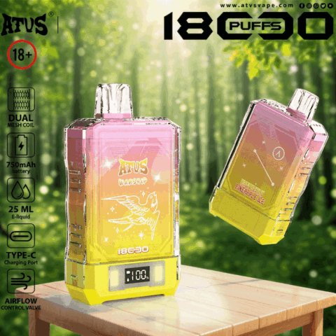 DE015 18000 Puffs Disposable Vape with LED display screen and adjustable airflow rechargeable ATVS Vape