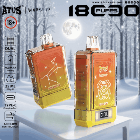 DE015 18000 Puffs Disposable Vape with LED display screen and adjustable airflow rechargeable ATVS Vape