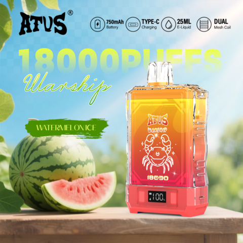 DE015 18000 Puffs Disposable Vape with LED display screen and adjustable airflow rechargeable ATVS Vape