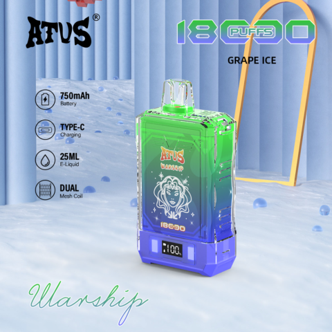 DE015 18000 Puffs Disposable Vape with LED display screen and adjustable airflow rechargeable ATVS Vape