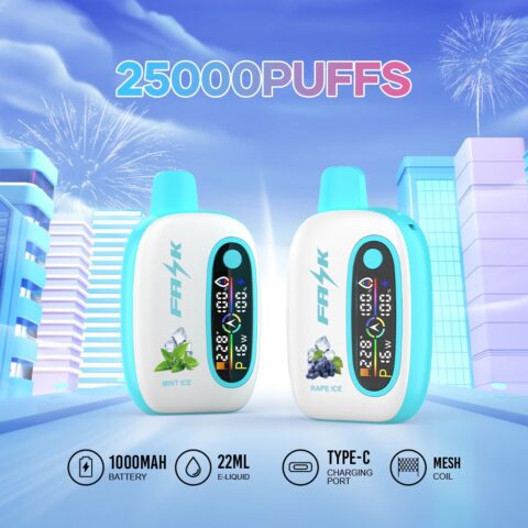 DE016 25000 Puffs Disposable Vape with LED display screen and adjustable airflow rechargeable ATVS Vape