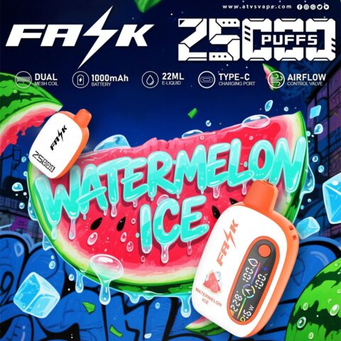 DE016 25000 Puffs Disposable Vape with LED display screen and adjustable airflow rechargeable ATVS Vape