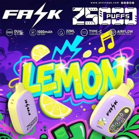 DE016 25000 Puffs Disposable Vape with LED display screen and adjustable airflow rechargeable ATVS Vape