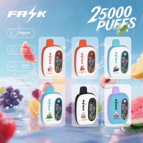 DE016 25000 Puffs Disposable Vape with LED display screen and adjustable airflow rechargeable ATVS Vape