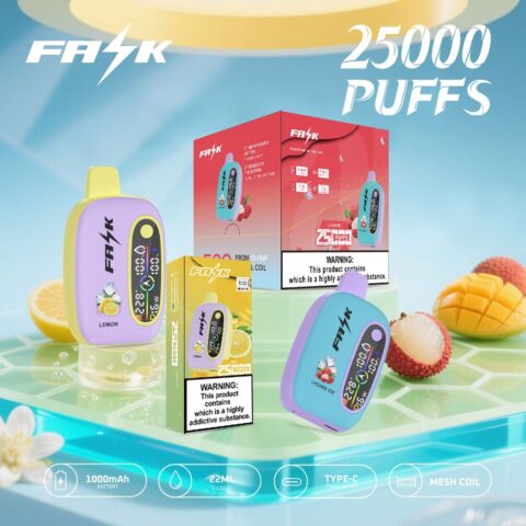 DE016 25000 Puffs Disposable Vape with LED display screen and adjustable airflow rechargeable ATVS Vape