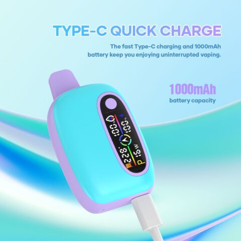 DE016 25000 Puffs Disposable Vape with LED display screen and adjustable airflow rechargeable ATVS Vape