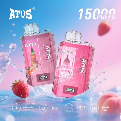 DE017 15000 Puffs Disposable Vape with LED display screen and adjustable airflow rechargeable ATVS Vape