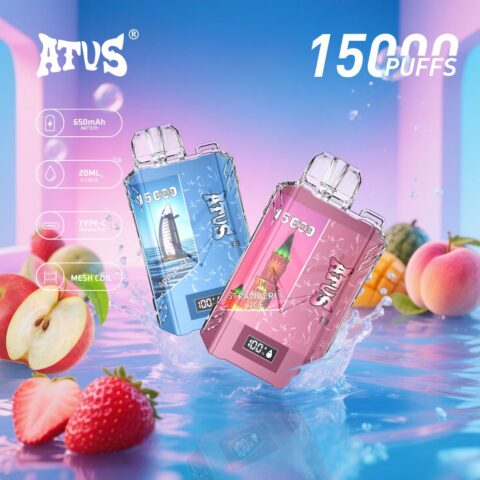 DE017 15000 Puffs Disposable Vape with LED display screen and adjustable airflow rechargeable ATVS Vape