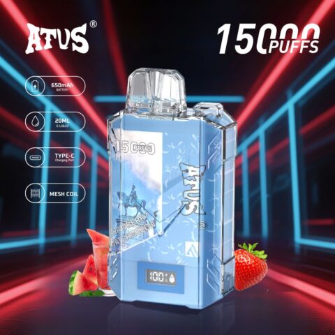 DE017 15000 Puffs Disposable Vape with LED display screen and adjustable airflow rechargeable ATVS Vape