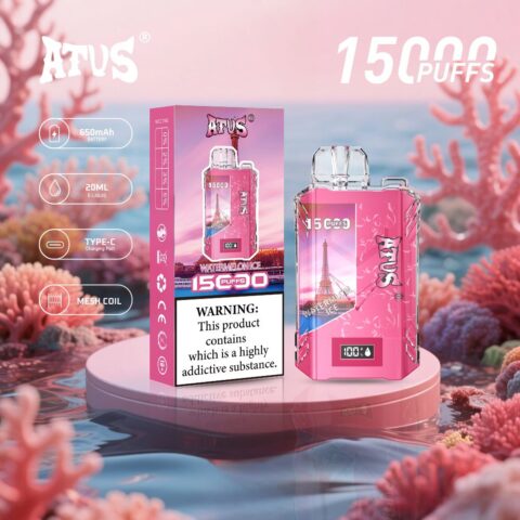 DE017 15000 Puffs Disposable Vape with LED display screen and adjustable airflow rechargeable ATVS Vape