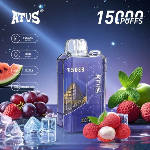 DE017 15000 Puffs Disposable Vape with LED display screen and adjustable airflow rechargeable ATVS Vape