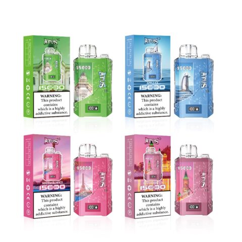 DE017 15000 Puffs Disposable Vape with LED display screen and adjustable airflow rechargeable ATVS Vape