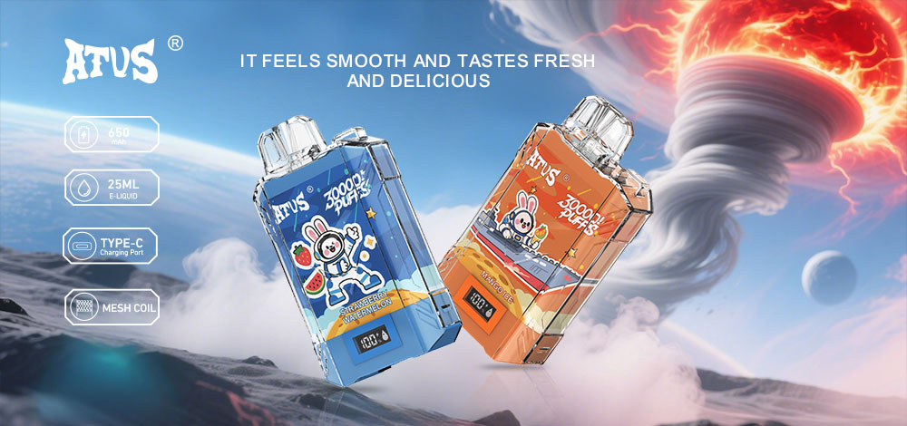 DE017 30000 Puffs Disposable Vape with LED display screen and adjustable airflow rechargeable ATVS Vape