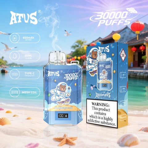 DE017 30000 Puffs Disposable Vape with LED display screen and adjustable airflow rechargeable ATVS Vape