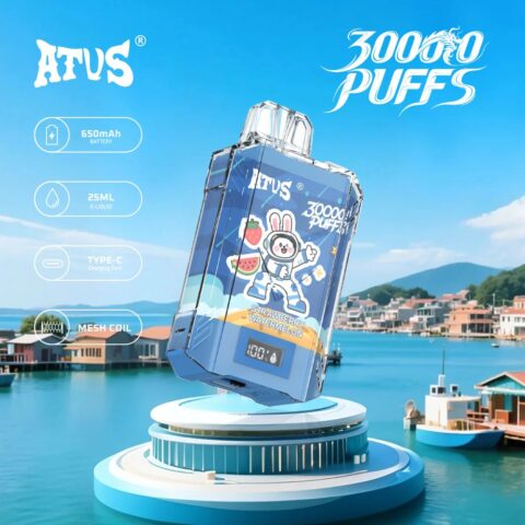 DE017 30000 Puffs Disposable Vape with LED display screen and adjustable airflow rechargeable ATVS Vape