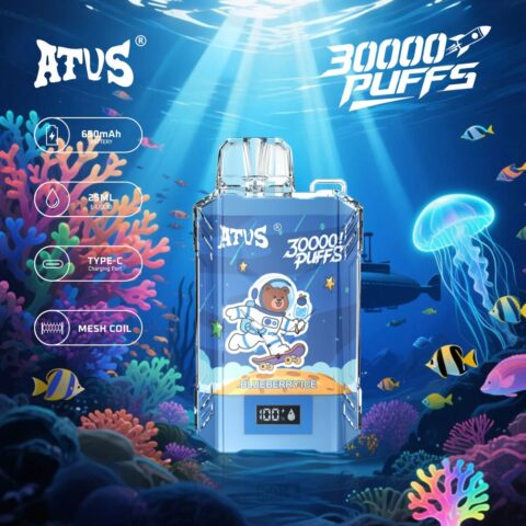 DE017 30000 Puffs Disposable Vape with LED display screen and adjustable airflow rechargeable ATVS Vape