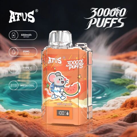 DE017 30000 Puffs Disposable Vape with LED display screen and adjustable airflow rechargeable ATVS Vape